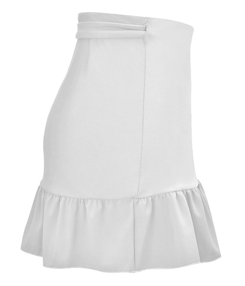ChinFun Women's Ruffle Sarongs Beach Wrap Swimwear Bikini Tankini Cover Up Swim Skirts Swimdress White L-2XL - Image 4